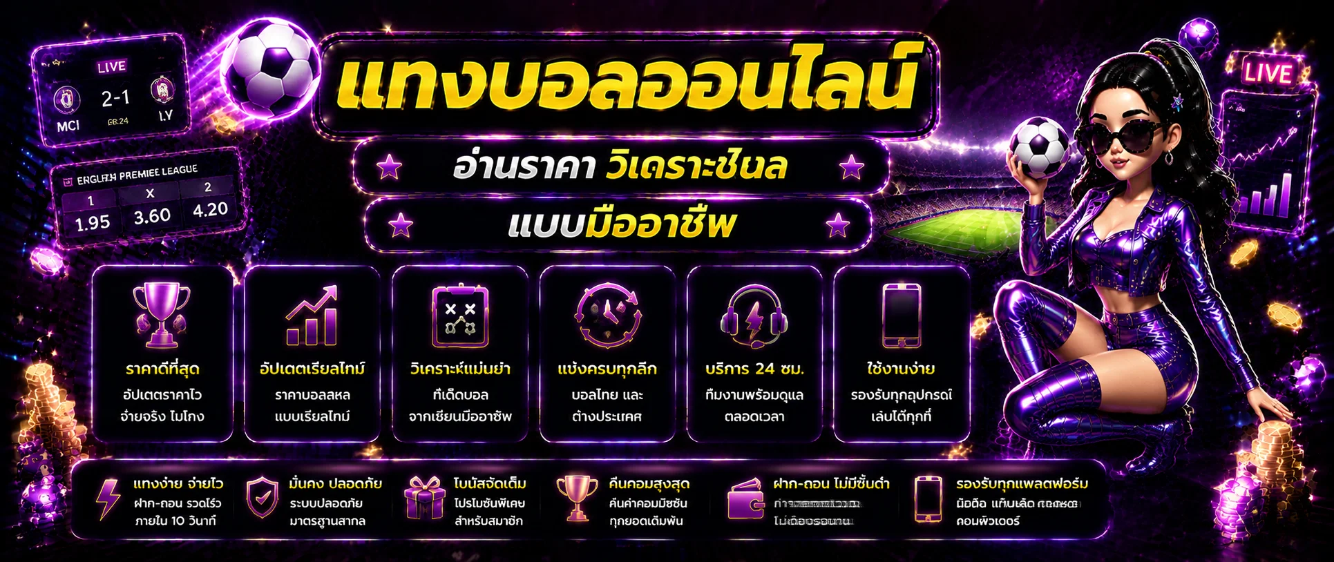 แบนเนอร์หน้าแทงบอลออนไลน์ AMB22 ครบทุกลีกดัง